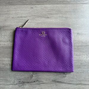 Kate Spade purple textured leather Clutch